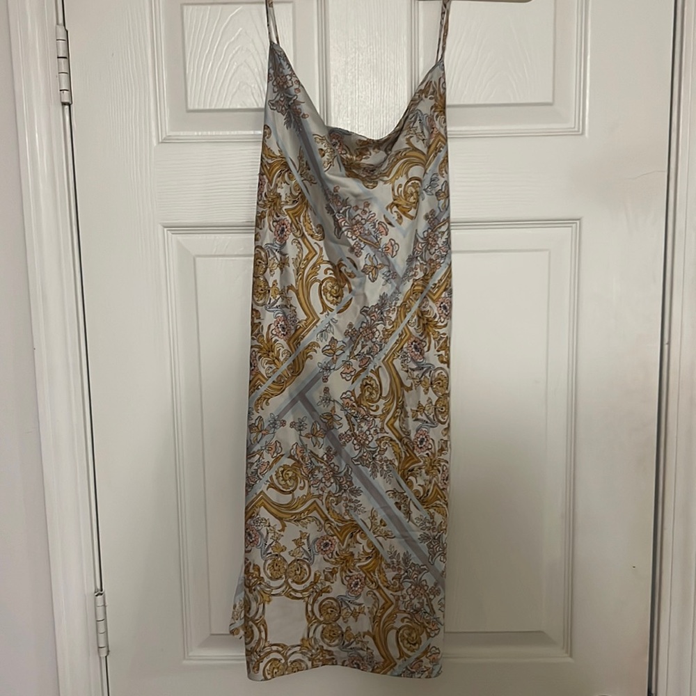 Silk patterned mini dress